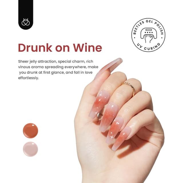 Detalle de Beetles Jelly Gel Nagellack-Set mit 6 Nuancen (neutral, durchscheinend, Nude-Rosa) – UV/Soak-off für DIY-Maniküre