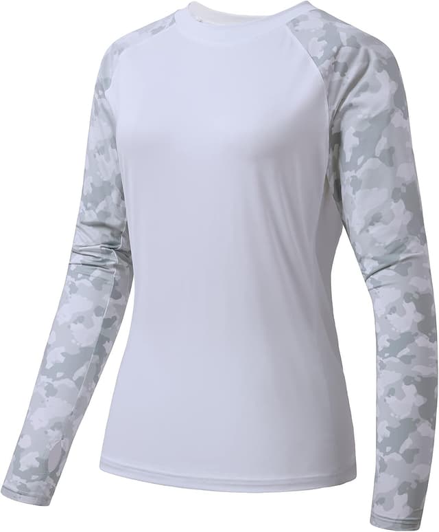 Detalle de Bassdash Damen Rash Guard UPF 50+ UV-Schutz Langarm – Performance Shirt für Angeln, Wandern & mehr