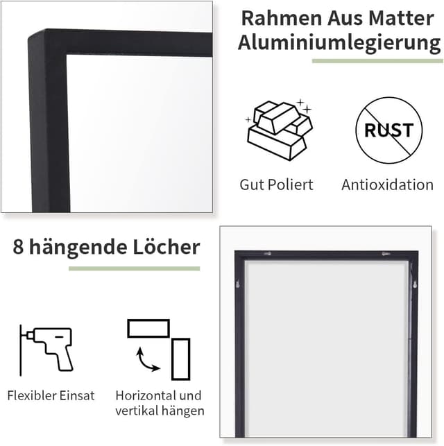 Detalle 2 de Koonmi 140 × 40 cm Rahmen Ganzkörperspiegel 🪞