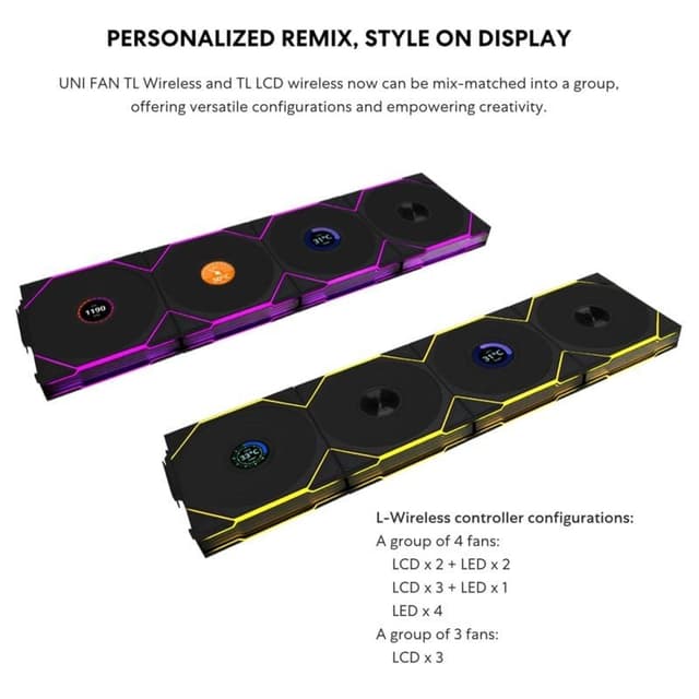 Thumbnail 1 de Lian Li UNI FAN TL 120 Wireless Pack triple 120 mm blanco 🖥