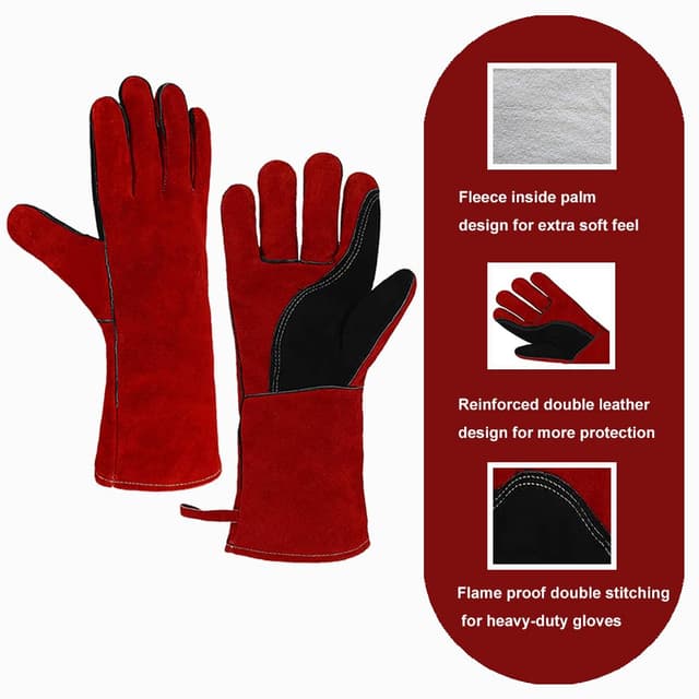 Thumbnail 1 de OLSON DEEPAK Leather Heat‑Resistant Welding Gloves, 14"