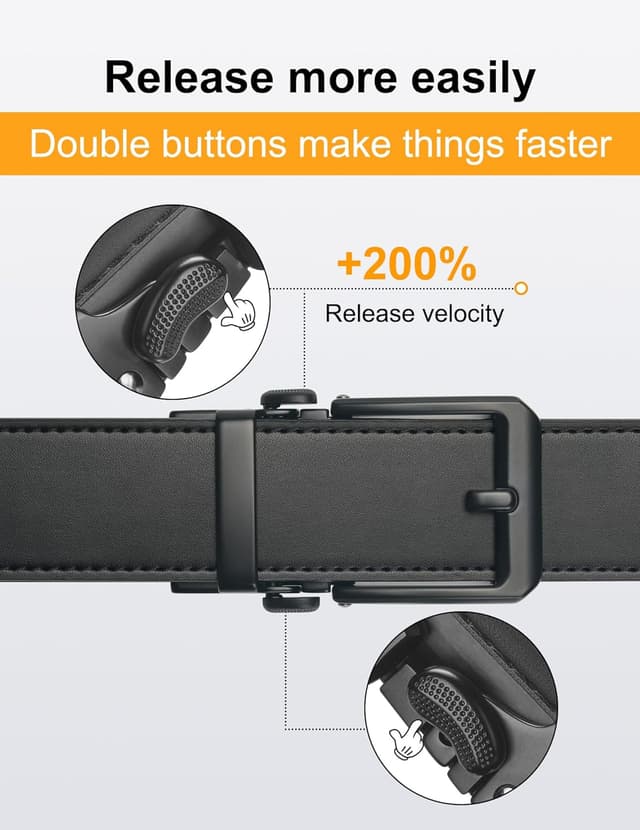 Detalle 2 de JUKMO 1.5" (38mm) Leather Ratchet Belt for Men in Gift Box