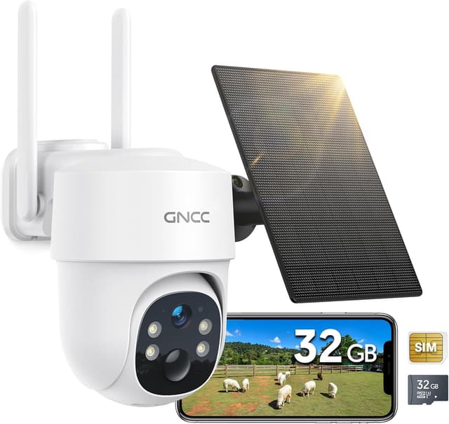 Detalle de GNCC 4G Telecamera Esterno 2K con pannello solare