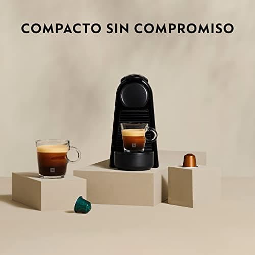 Detalle de Nespresso De'Longhi Essenza Mini EN85.R (EN85.R) roja: cafetera monodosis compacta de cápsulas Nespresso