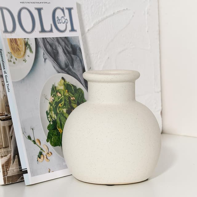 Detalle 2 de PORCER Moderne Keramikvase (15,2 cm) in Terrakotta mit Boho-/Bauernhaus-Charme