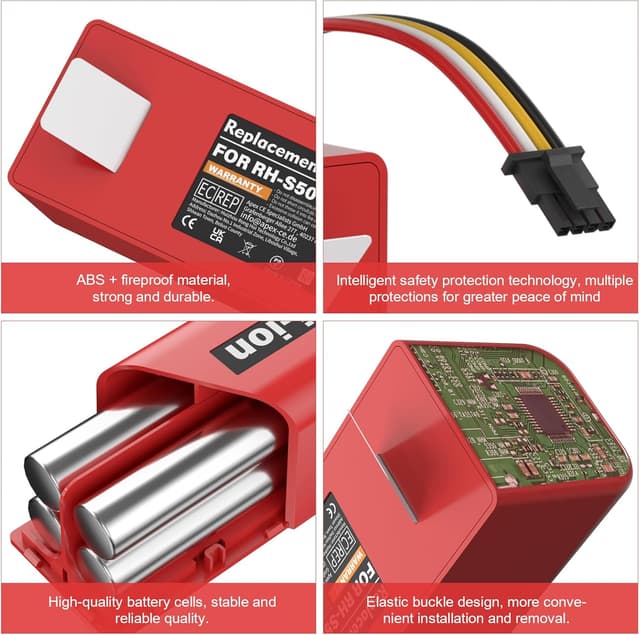 Detalle 2 de GGiking Akku für Xiaomi Roborock 14,4V 6800 mAh