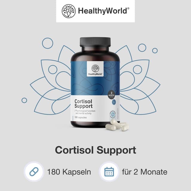 Detalle 2 de HealthyWorld Cortisol Support 180 Kapseln đź’Š