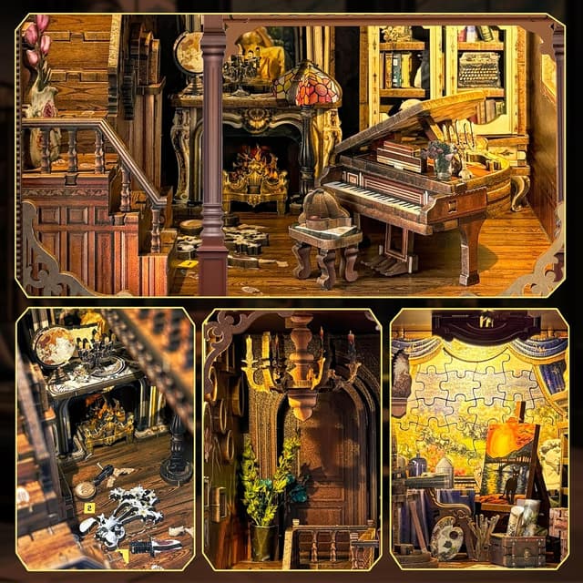 Thumbnail 4 de RONSTONE Book Nook Casita de Muñecas