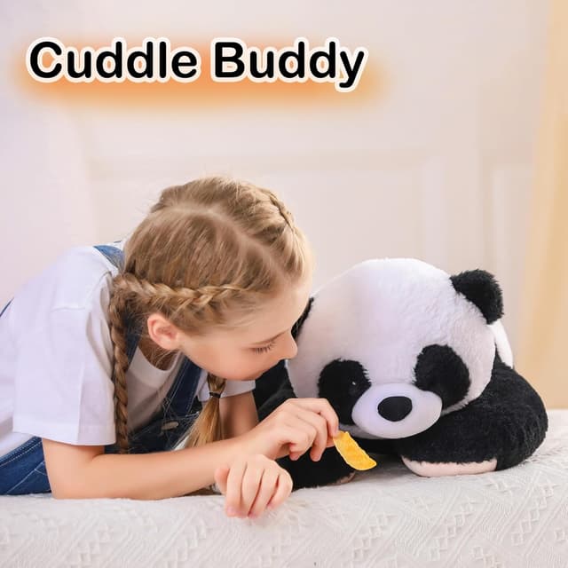 Detalle de Wepop 5lb Weighted Stuffed Animal Panda Plush (24in) — Soft Weighted Plush Pillow for Cuddling