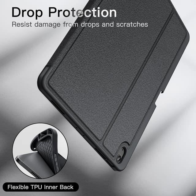 Detalle de JETech Slim Folio Case for iPad Air 13-inch (M4/M3/M2, 2026/2025/2024) with Pencil Holder, Auto Wake/Sleep – Black