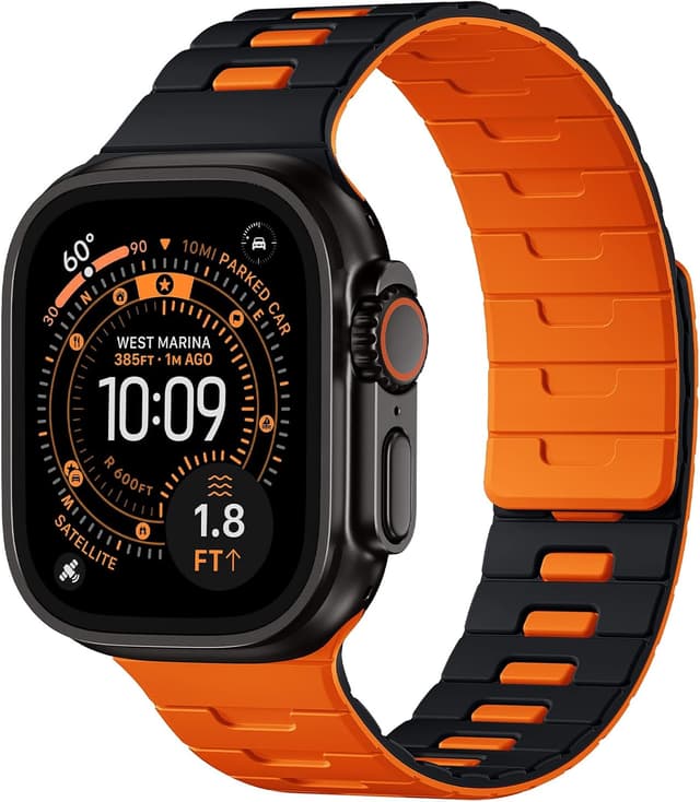 Detalle de Bandletic Double Magnetic Strap (Soft Silicone, Reversible) for Apple Watch 49mm–38mm