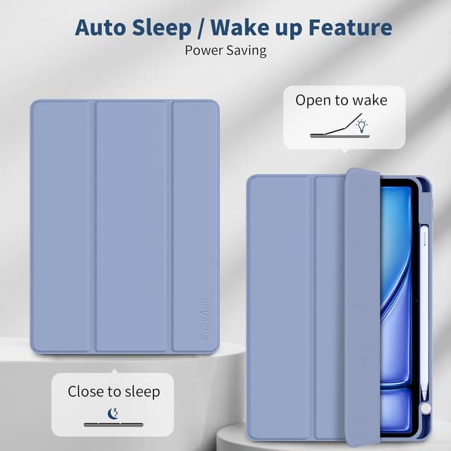 Detalle de EasyAcc Hülle für iPad Air 11 Zoll (M4/M3/M2 2026/2025/2024) & iPad Air 4/5 mit Stifthalter – Nebelblau