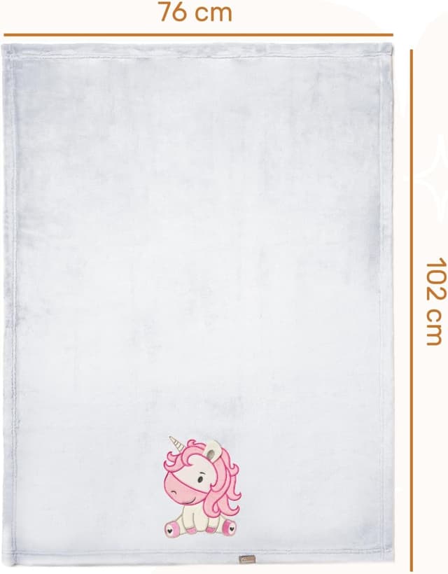 Detalle 2 de Be Mammy Manta Caliente Infantil Gris Claro Unicornio🦄