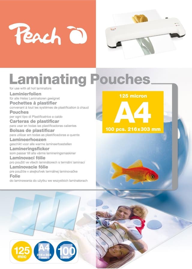 Detalle 2 de Peach Laminierfolien A4 125 mic, 100 Pouches
