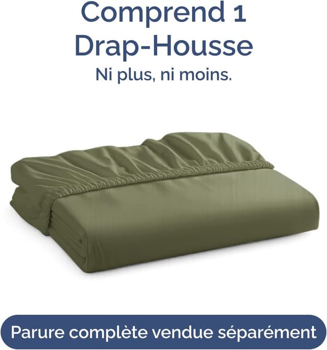Detalle de CGK Unlimited Drap housse 180x200 cm bonnet 40 cm extra profond en microfibre vert sauge