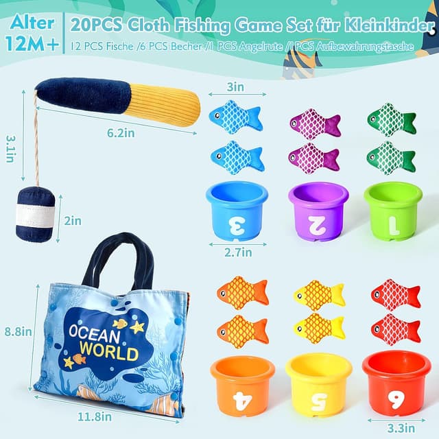 Thumbnail 4 de Yitical Montessori Angelspiel 22 Teile 🎣