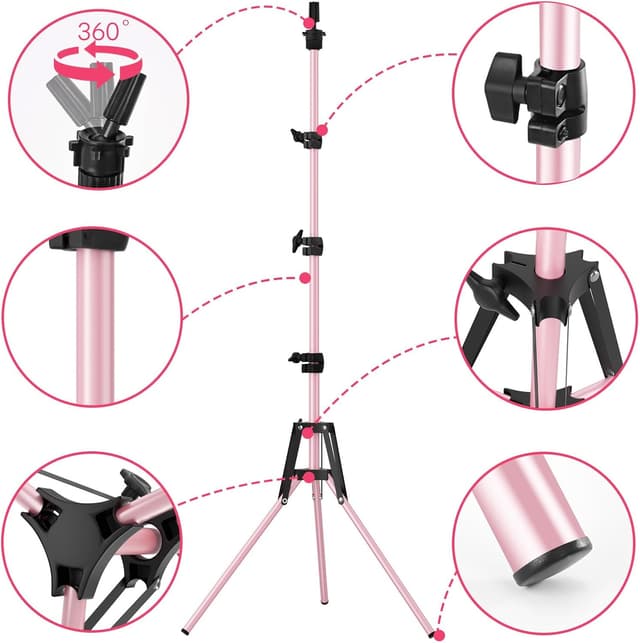 Detalle 2 de Pet Baby Mannequin Head Stand Adjustable, Pink ๐