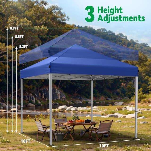 Detalle de Driftalia Pop Up Gazebo 3m x 3m (Instant Setup) with carry bag, sandbags and stakes – Blue