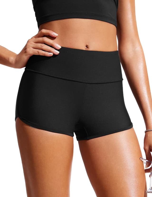 Detalle de CRZ YOGA Aux Femmes short de bain taille haute 7,6 cm – boardshort séchage rapide extensible