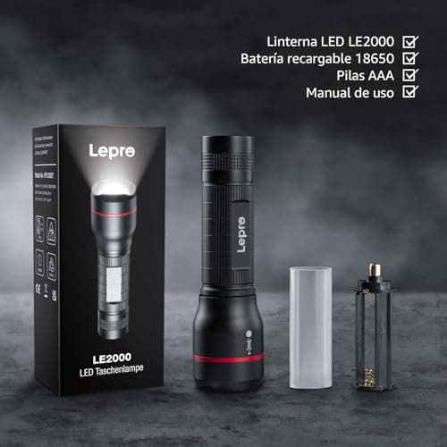 Thumbnail 6 de Lepro LE2000 linterna LED de alta potencia con zoom y 5 modos (hasta 300 lúmenes) IPX4