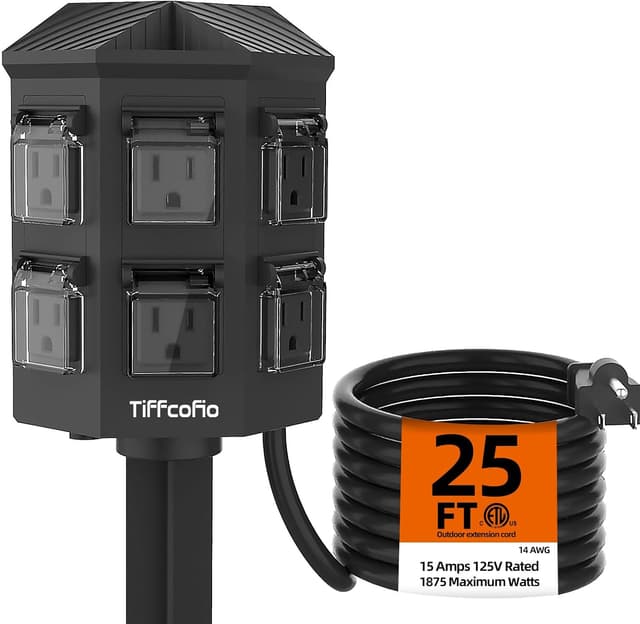 Detalle de TiFFCOFiO Outdoor Power Strip 25 ft 6-Outlets