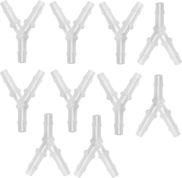 Detalle de BOBOZHONG Aquarium Schlauchverbinder (Y), 10er-Set – Adapter für Luftschläuche an der Luftpumpe