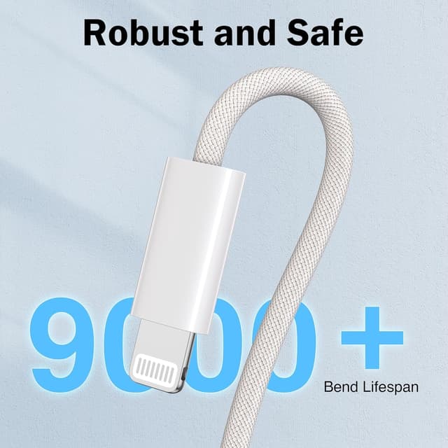 Detalle de NIBIKIA Cavo iPhone Apple certificato MFi USB-A a Lightning (2 m, 2 pack)