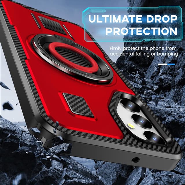 Detalle de Tuvror coque pour Samsung Galaxy A24 5G/4G avec support et anneau rotatif 360°