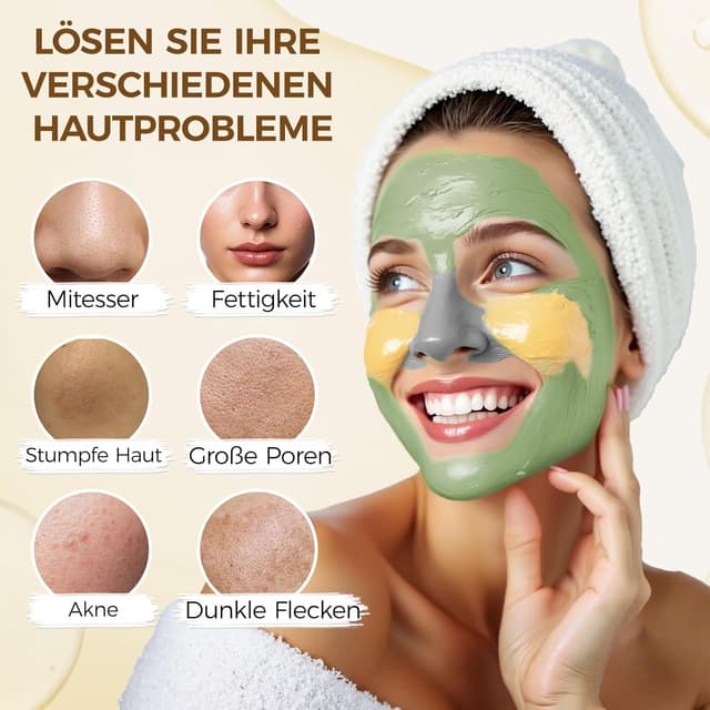 Detalle de Kurkuma Tonerde Maske 3x70g 🎭