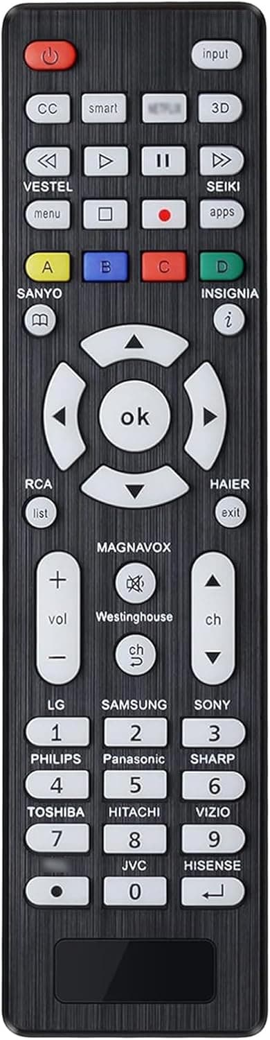 Detalle 2 de Universal TV Remote (Backlit) – Works with Sanyo, Philips, Toshiba, LG, Samsung, Sony & more