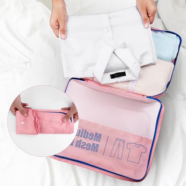 Detalle de Set 7 pezzi AiQInu Organizer Valigie impermeabili con packing cube e porta scarpe