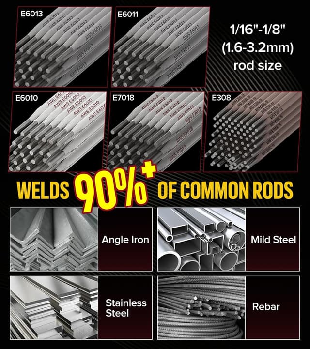 Detalle 2 de HONE Stick Welder (Upgraded 205Amp Mini) 110V with Lift TIG, Hot Start & Anti-Stick, 25 Rods Included