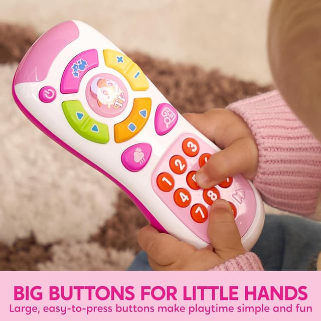 Detalle de JOYIN Kids Smart Phone Toy with Remote Control (Learning & Music Bundle) – Pink