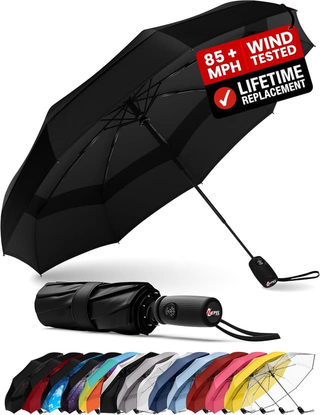 Detalle de REPEL Windproof Travel Umbrella 85 MPH ☂