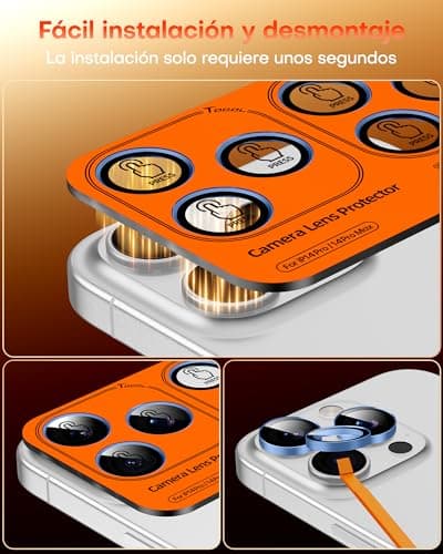 Thumbnail 8 de TOCOL Protection objectif iPhone 14 Pro Max, bleu clair ⚙