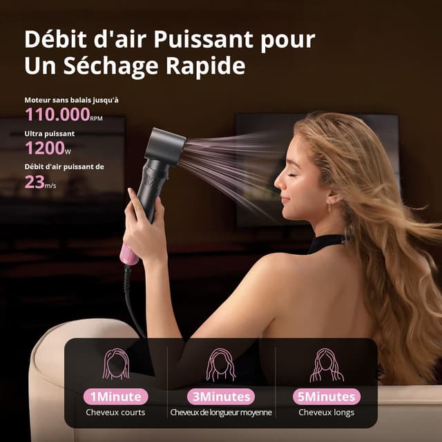 Detalle de CrazyMar Brosse soufflante 7 en 1 110 000