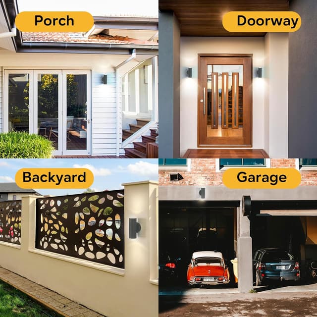 Detalle de Kerry Up Down Mains Powered Wall Lights (Anthracite Grey, IP44) – Exterior Wall Sconces, 2 Pack