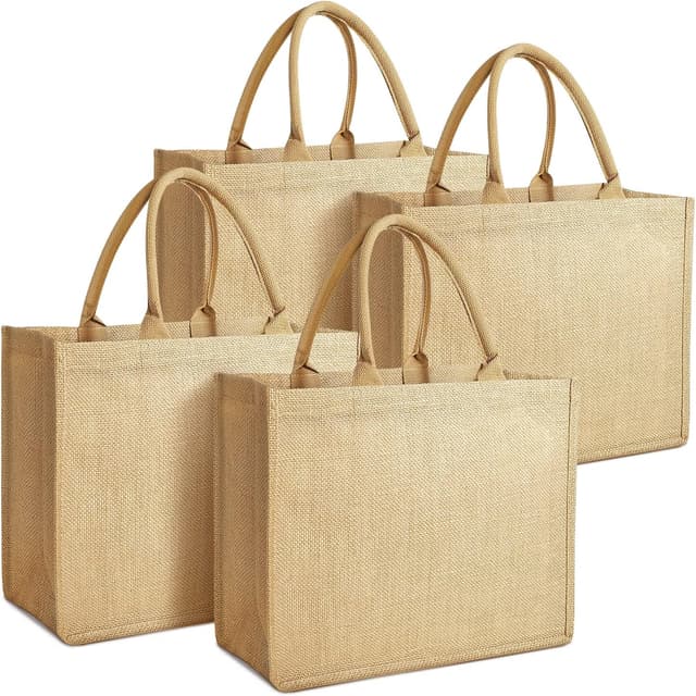 Imagen de Jcocylse Sac en toile de jute personnalisable tote écologique grand en OfertitasTOP