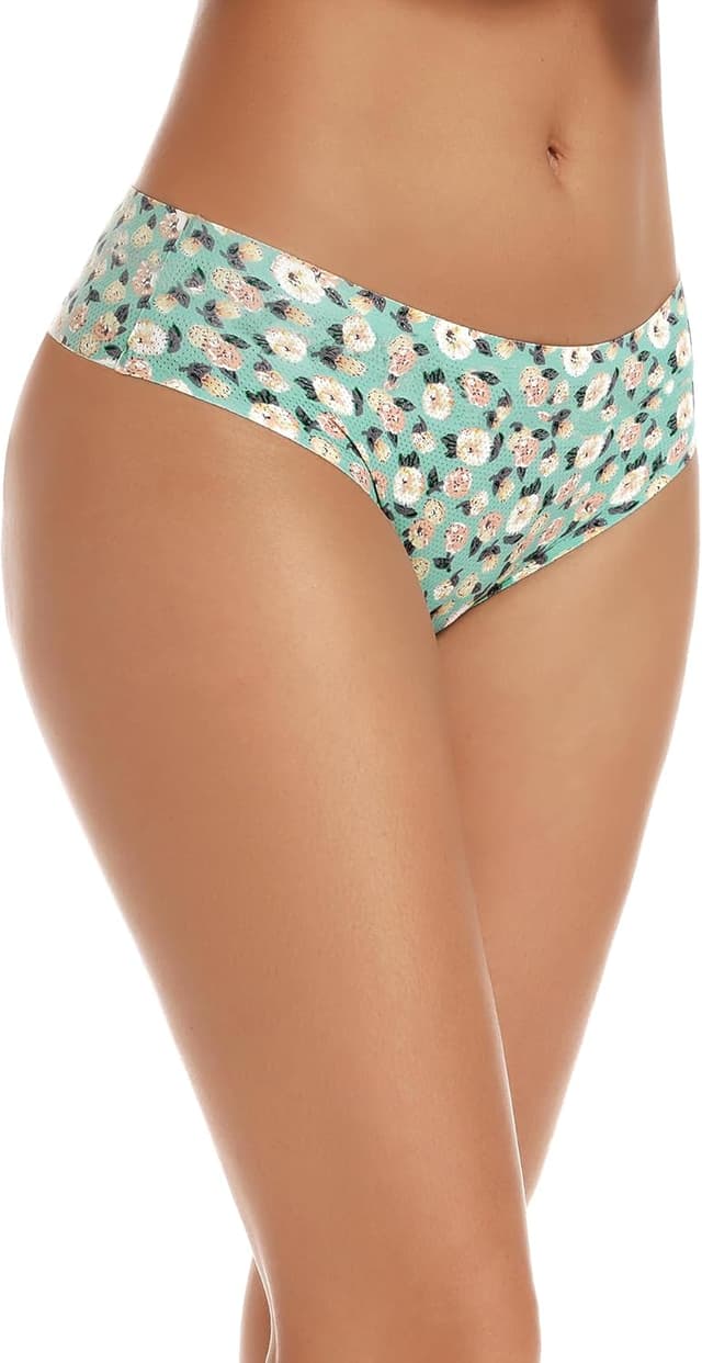 Detalle de VOENXE Lot de 5 tangas femme sans couture taille haute (strings tanga invisibles, seamless)