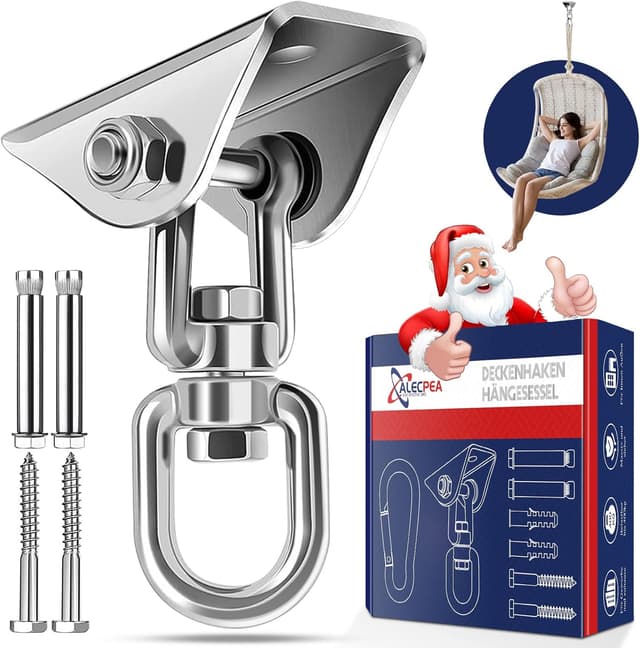 Detalle de ALECPEA Edelstahl Deckenhaken Hängesessel 450 kg