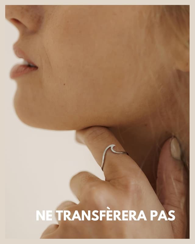 Detalle de GD GOOD.designs EST. 2015 Bague Vague pour femme en acier inoxydable – réglable et résistante à l’eau