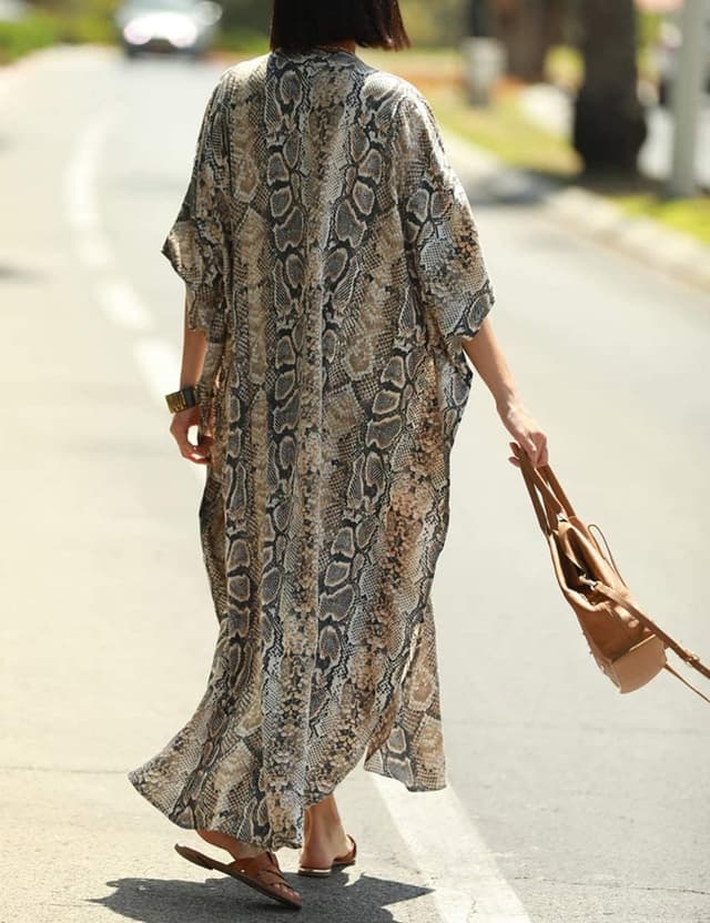 Detalle de Bsubseach women’s plus size beach shirt dress kaftan cover up with pockets