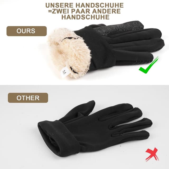 Detalle de GXCROR Winterhandschuhe mit Touchscreen für 3 Größen