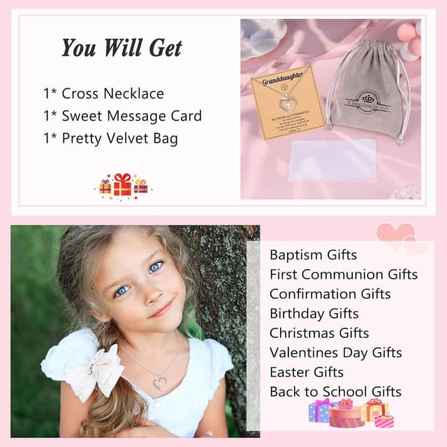 Detalle 2 de Cubic zirconia cross necklace 18 inch