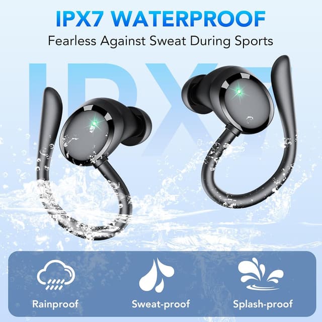 Thumbnail 6 de Wireless Earbuds with Bluetooth 5.3, Earhook, Deep Bass & 4 ENC Mic, IPX7 Waterproof