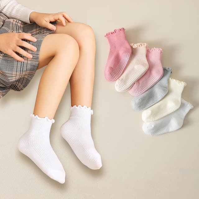 Thumbnail 6 de ANYANIME 6 Pairs Toddler Ruffle Socks 0-5T 👶