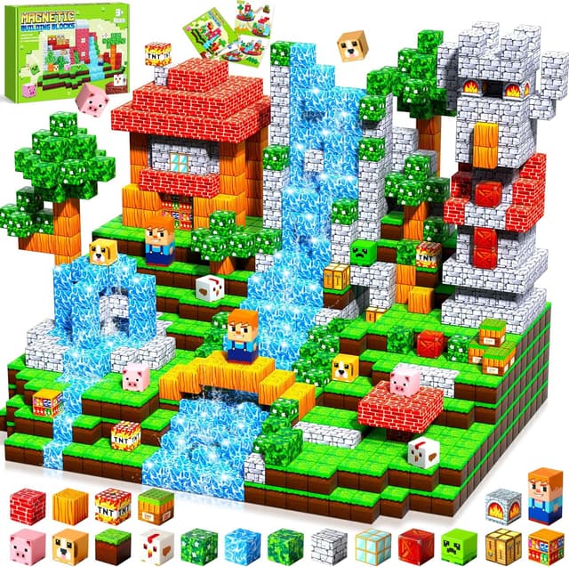 Detalle de Pourbibi Bloques Magnéticos 108 piezas 🧱