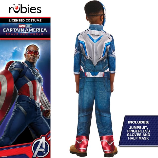 Detalle de Rubies Official Brave World Captain America Kinderkostüm (Steve Rogers) ab 5 Jahren