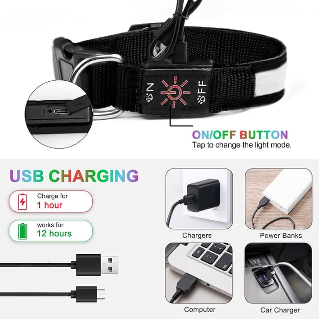 Detalle de Nepfaivy light up dog collar, 13 modes