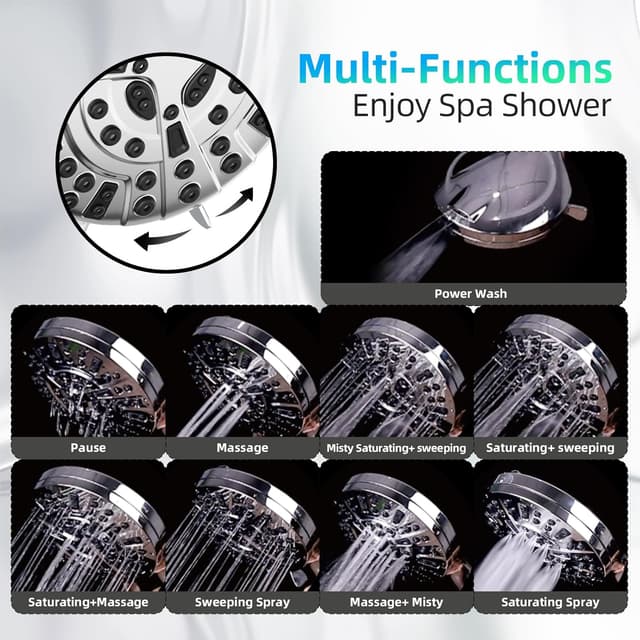 Detalle de BESAQUO 10-Function Shower Head with Handheld